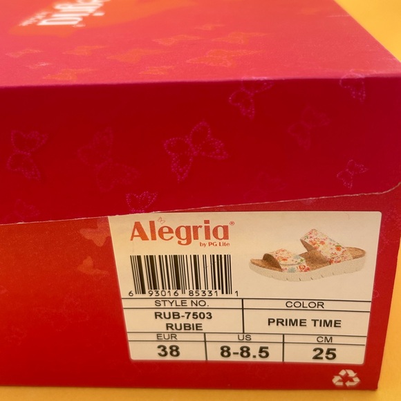 Alegria White Sandals with Cork Footbed - Picture 5 of 5